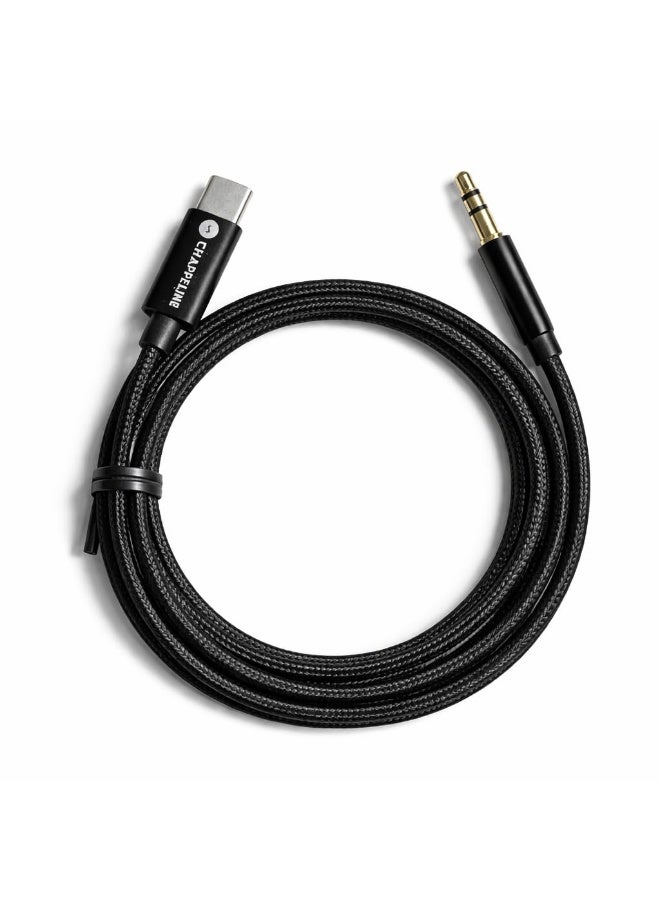 تشابي لاين  كابل صوت اي او اكس من 3.5 ملم إلى USB-C، كابل استريو Hi-Fi، موصلات مطلية بالذهب، أسود، طراز CA36 - Image 1